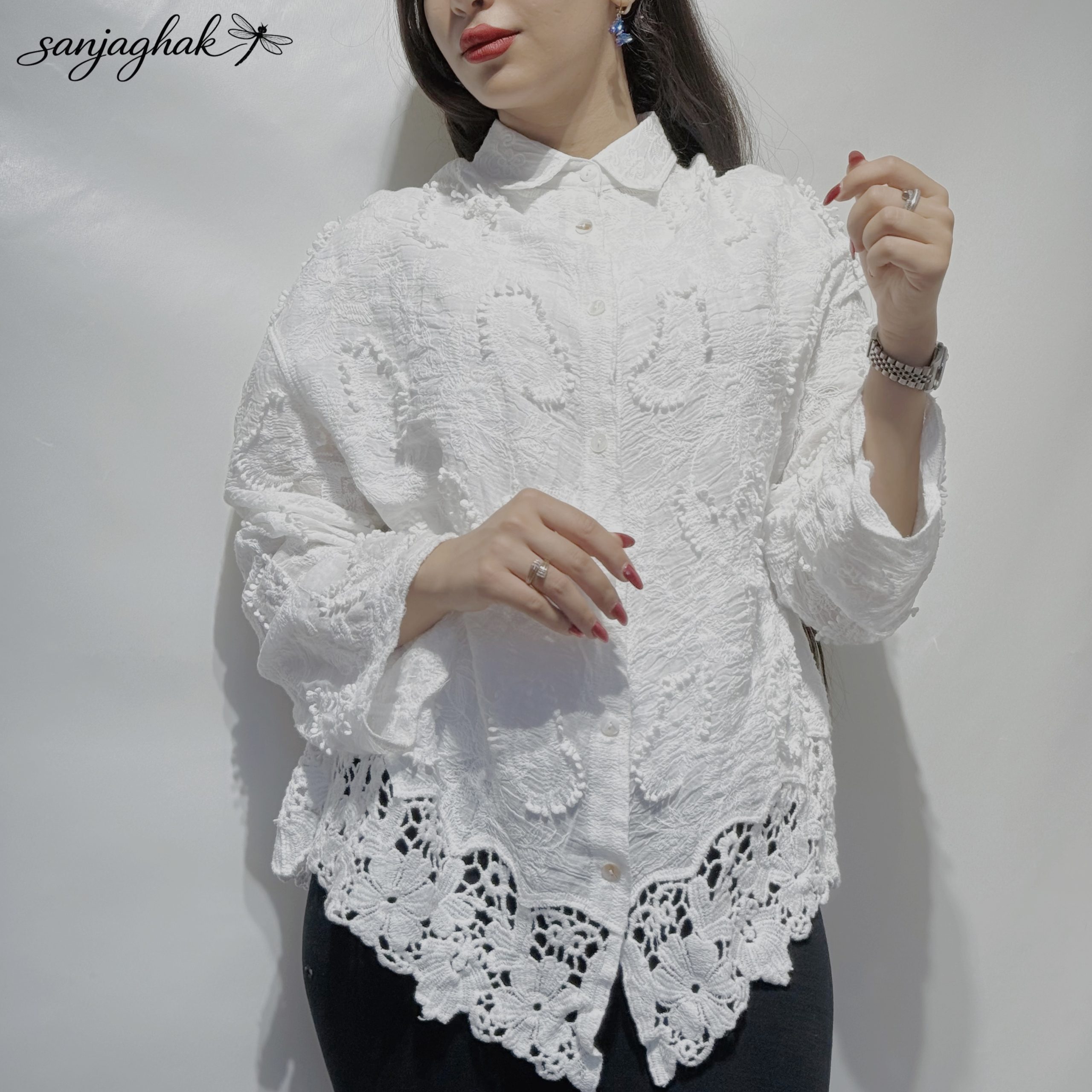 شومیز مکرومه کد 318