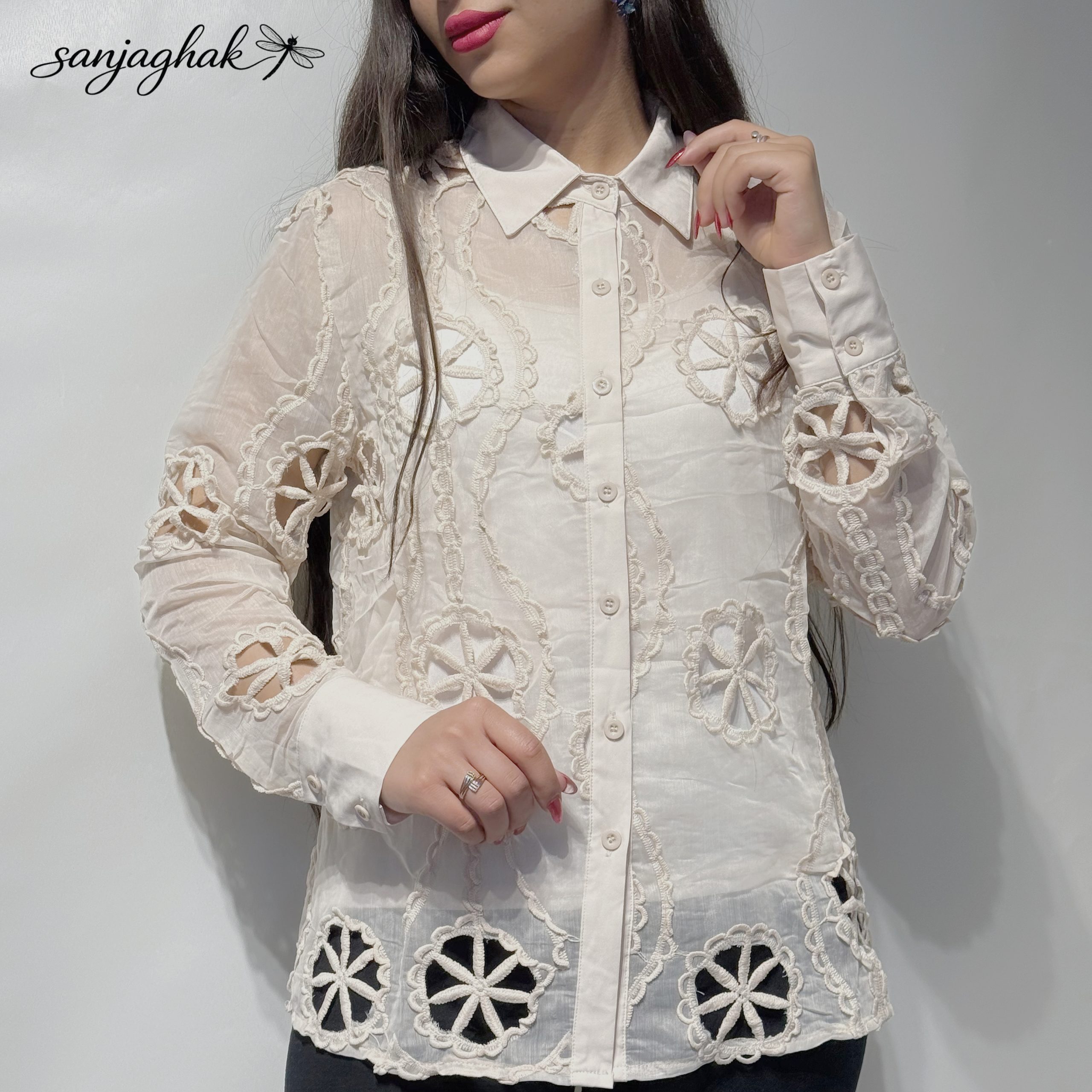 شومیز تاپ حریر شیشه کد301