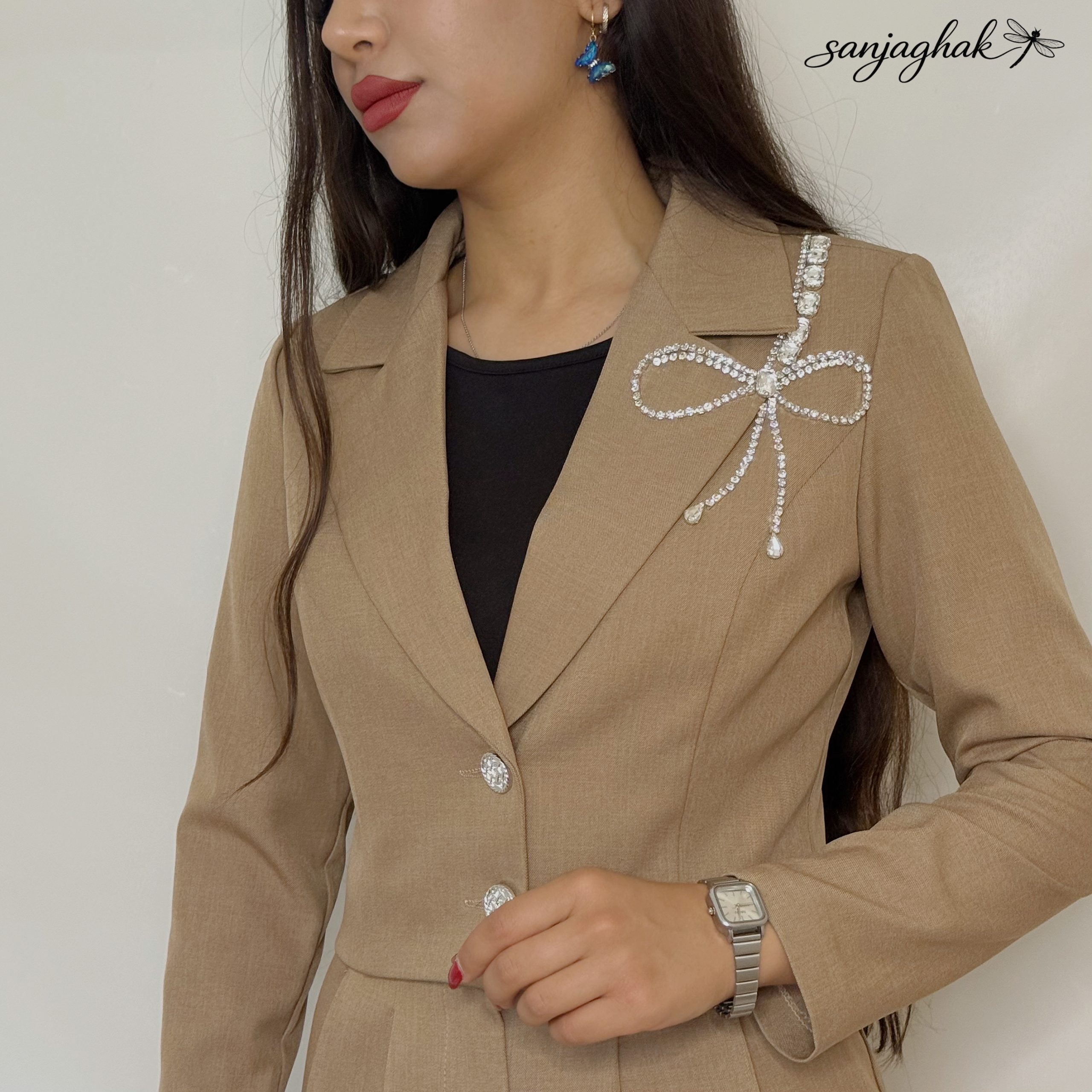 کراپ کت و شلوار جواهردوزی کد 386 - تصویر 2