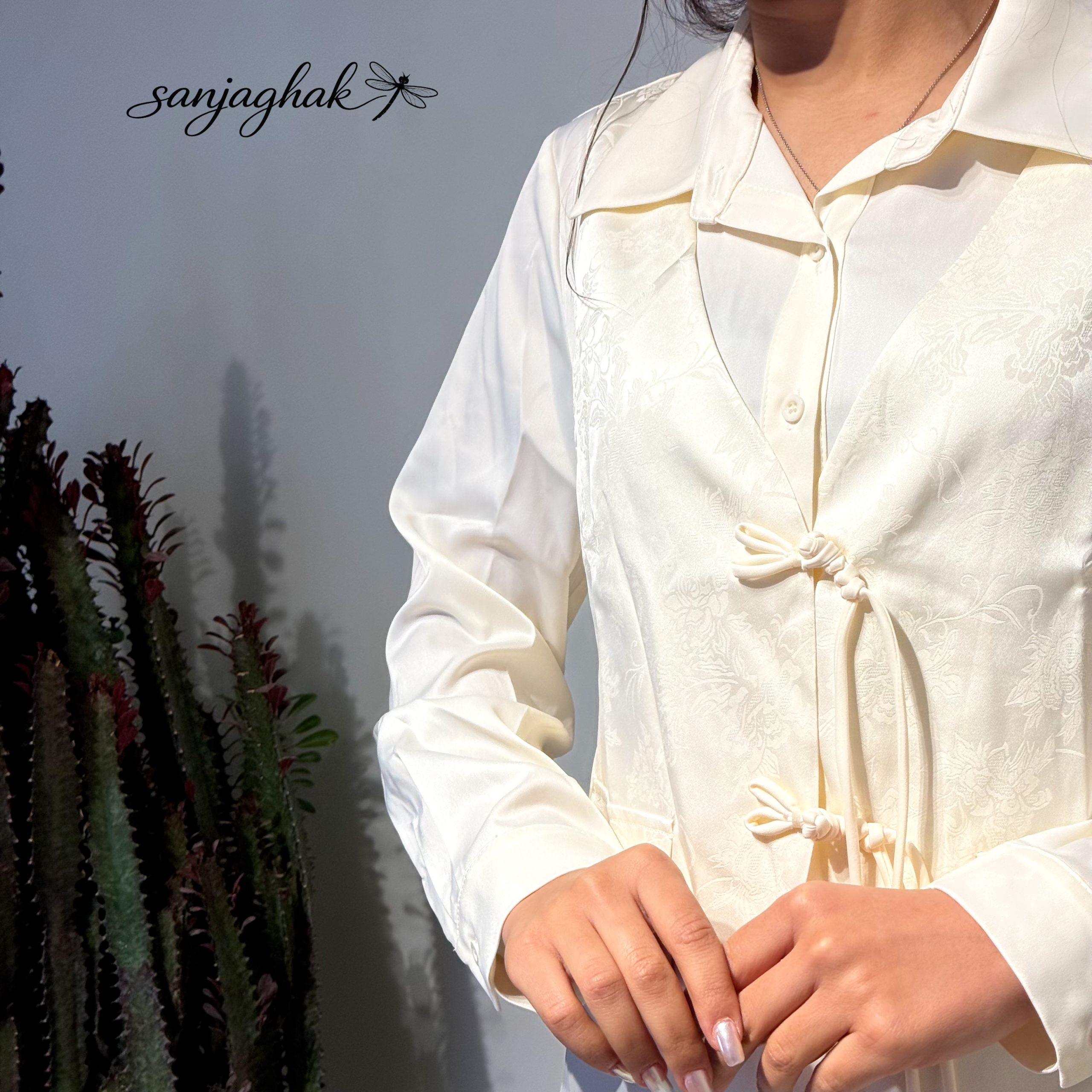 شومیز رویه ژاکارد کد 117 - تصویر 2