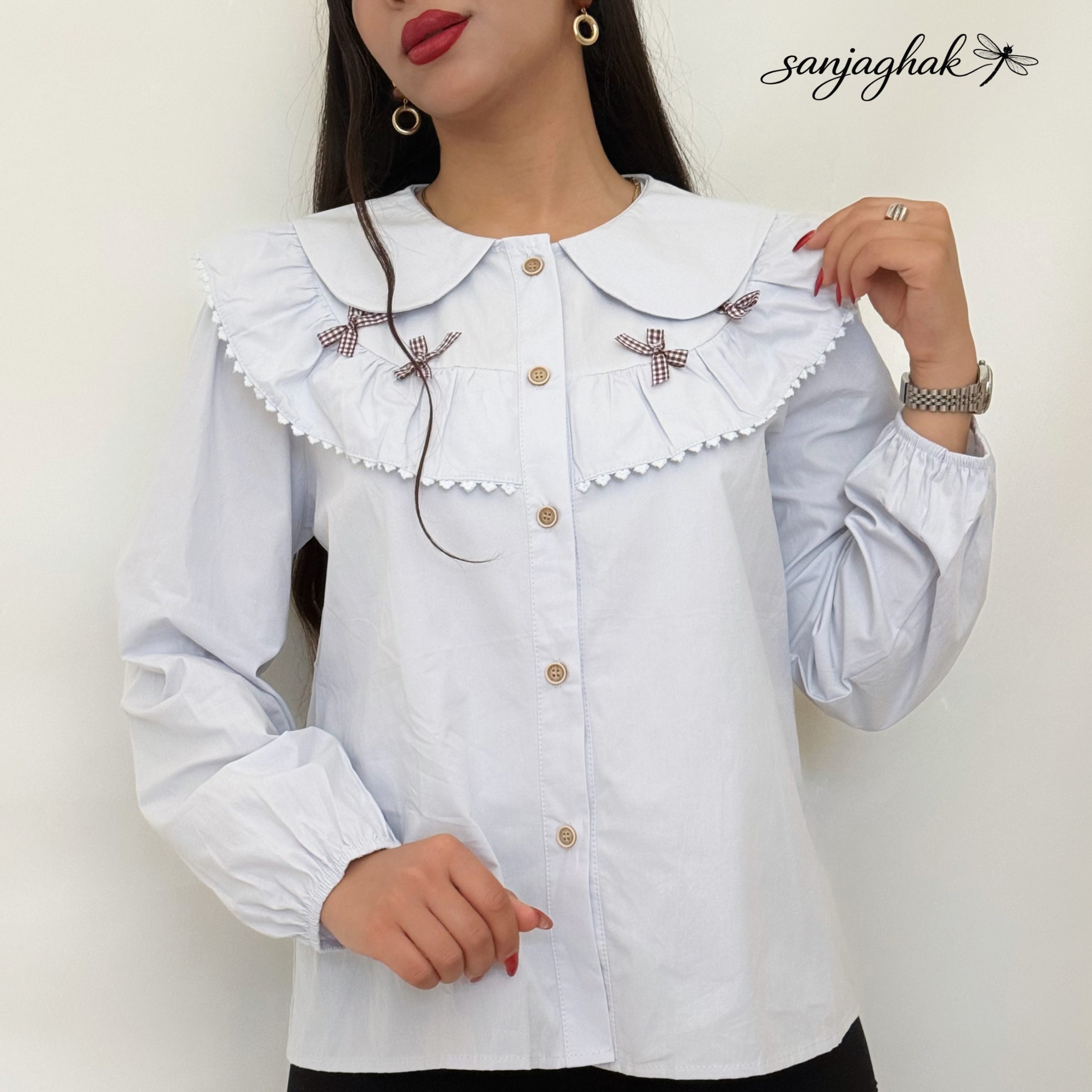 شومیز یقه ب ب کتان کد 106